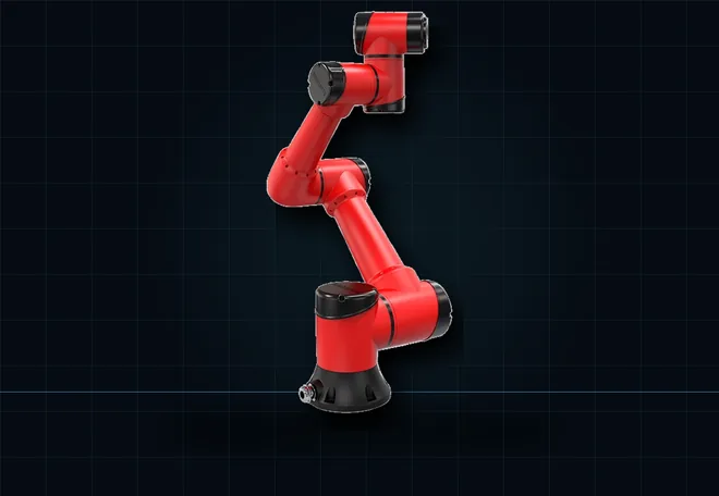 Red six-axis collaborative robot
